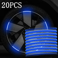 20Pcs Colorful Reflective Strips Car Motorcycle Wheel Hub Stickers Car Styling Decal Sticker Auto Moto Decor Decals Accessories