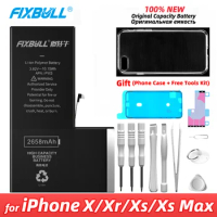 FIXBULL Phone Replacement Battery For Apple iPhone X XR XS MAX iPhoneX iPhoneXR iPhoneXS Max Original Real Capacity Free Tools