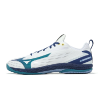 Mizuno 桌球鞋 Wave Drive Neo 4 男鞋 女鞋 白 藍 止滑 抓地 運動鞋 美津濃 81GA2500-02