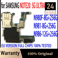 Unlocked For Samsung Galaxy NOTE 20 5G Ultra N980F N981B N986B N981U N986U Original Motherboard 8GB 12GB RAM 256GB ROM Full Chip