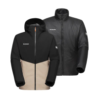 【Mammut 長毛象官方直營】Alto Light 3in1 Hooded AF 兩件式防水保暖外套 男款 薩凡納褐/黑 #1010-30860