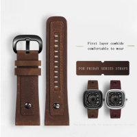 Suitable for seven Friday watch straps leather top men's straps M2 Q201 02 03 P1B 01 brown leather 28mm