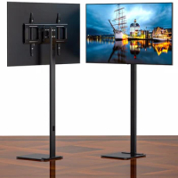 32-80 inch LCD LED Plasma Monitor TV Mount Floor Stand Tilt Swivel AD Display Wire Management Height Ajustable