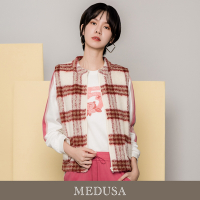現貨【MEDUSA 曼度莎】紅色格紋鋪棉毛背心外套（M-XL）｜女鋪棉外套 女保暖背心