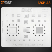 Amaoe Multifunction Universal High Quality BGA Reballing Stencil for iPhone 6/6p-A8 CPU IC Chip Tin Planting Soldering Net