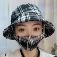 With Mask Agricultural Work Hat Wide Brim Dust Mask Hat Tea Picking Cap Protect Neck Anti-uv Four Seasons Fisherman Hat Unisex