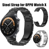 NO Gaps Stainless Steel Strap Watchband for OPPO Watch X, Circular Interface replacement Band for OPPO X Smartwatch