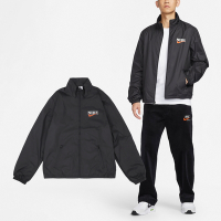Nike 外套 Jacket 男款 黑 橘 網眼 拉鍊口袋 防風 教練外套 風衣 夾克 HF1113-010