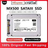 Crucial MX500 Original 2.5" Solid State Drive 3D NAND SATA3.0 SSD 500G 1TB 2TB 4TB for Dell Lenovo Asus Laptop Desktop Hard Disk