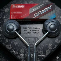 Spion Motor Universal Honda Model Scoopy Hitam Bulat Cembung Variasi Kualitas Premium Fuboru Origina
