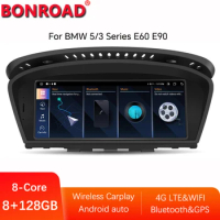 Bonroad Wireless Apple CarPlay Android Auto Car Multimedia Radio For BMW 5/3 Series E60/E61/E62/E63 E90/E91/E92/E93 CCC/CIC/Mask