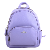 COACH  金屬銀馬車牛皮革弧型拉鍊後背包(薰衣紫)mini