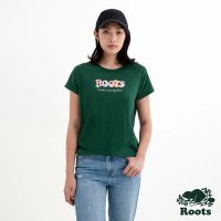 【Roots】Roots 女裝- FLORAL RAGLAN短袖T恤(深綠色)