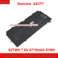 Genuine 52TWH Battery XX3T7 for Dell XPS 13 7390 2in1 XPS 13 7390 2-in-1 Laptop 7.6V 6710mAh 51Wh