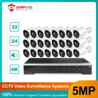 OEM 32CH 4K 8MP NVR IP Camera CCTV System Anpviz 5MP POE Indoor/Outdoor Security Video Surveillance Cam Set IP66 H.265