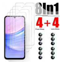 8 In 1 Tempered Glass For Samsung Galaxy A15 4G Camera Lens Screen Protectors SamsungA15 A 15 25 35 55 05 s A25 A35 A55 5G 2024