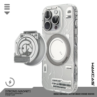 WAKCAS 電鍍銀蘋果15promax磁吸手機殼個性潮流科幻適用iphone14promax保護殼防摔小眾設計支架蘋果15磁吸殼