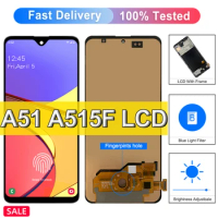 AMOLED For Samsung A51 LCD Display with Fingerprint Touch Screen Digitizer For Samsung A515F SM-A515F/DS,A515F/DSN Replacement