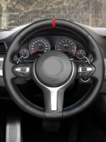 aimey ปลอกหุ้มพวงมาลัยรถยนต์หนังแท้สำหรับ BMW M Sport รุ่น F30 F32 F10 F12 F20 F45 F39 F48 F25 F26 F