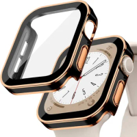 Waterproof Case+Glass for Apple Watch 45mm 41mm 44mm 40mm Screen Protector Bumper Cover iWatch Series 4 5 SE 6 7 8 9 Accessories