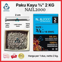 Paku Kayu Triplek 3/4" Inch NAIL2000 2KG - Paku Triplek 2cm NAIL 2000