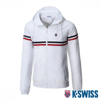 K-SWISS Front Taping Jacket防風外套-女-白