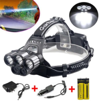 Novel 80000LM 6 Modes 5x XM-L T6 LED Rechargeable 18650 Headlamp Camping Hiking Torch