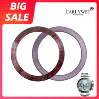 CARLYWET Replacement High Quality Pure Ceramic Brown With Red Writings 38.6mm Watch Bezel for Rolex DAYTONA 116500 - 116520