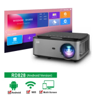 Touyinger RD828 led projector full hd with wifi mini box hd movie projector 4k projector android wifi 1080 native 8000