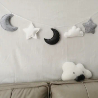 Ins Star Wall Hanging Ornaments Garlands String Kids Room Decoration Nursery Baby Room Bed Tent Decoration Baby Photography Prop