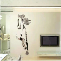 Simple Horse Acrylic Wall Stickers 3D DIY Home Decor Living Room Mirror Wall Sticker Fashion Creativity Home Art Wall Decor