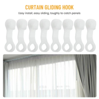 Curtain Hooks Curtain Gliding Hook 50pcs/pack Curtain Track Gliders Curtain Track Rail Gliders Home Living Room
