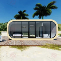 20ft/40ft Modern Design Prefab House, Garden Pod Living Container Home, Apple Cabin summer house