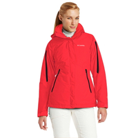 美國百分百【全新真品】Columbia 外套 夾克 連帽外套 哥倫比亞 紅色 兩件式 防水 透氣 女款 S M E357