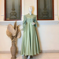 AMIRA DRESS Busui Friendly Gamis Pesta Wanita Maxi - Sage, Ld 100