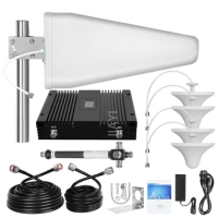 High power mobile signal booster 4g signal 900MHZ 1800MHZ 2100MHZ 2g 3g 4g 5g signal booster with antenna