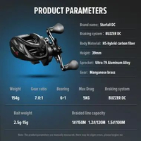 SeaHunter Starfall DC Reel BC Pancing Baitcasting Reel, Digital Control Brake, 6 + 1BB Ball Bearing 