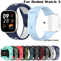 Silicone Band Strap For Redmi Watch 3 Watchstrap Band Sport WristBand For XiaoMi Mi Watch lite 3 Bracelet Replacement belt+ case