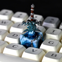 ECHOME World of Warcraft Frostmourne Keycap Transparent Custom Key Cap 3D Cherry Profile Original Key Caps Mechanical Keyboard