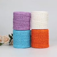 100G Lafite straw crochet hat with knotted paper, straw yarn, floral yarn packaging, summer fashion DIY material raffia yarn