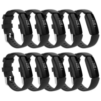10 pcs For Fitbit inspire 2 Band Silicone Watchband Strap Metal Buckle Bracelet Sport Wristband for Fitbit Inspire 2 Accessories