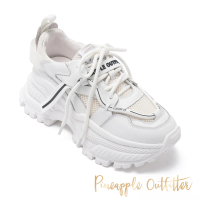 【Pineapple Outfitter】AGNES 真皮綁帶厚底休閒老爹鞋(白色)