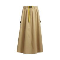 adidas 長裙 PRSVE Skirt 休閒 女款 愛迪達 工作風 口袋 再生材質 腰帶 卡其 黃 H29521