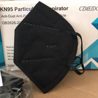 Masker Kesehatan KN95 Certified Warna Hitam - 1 Box Isi 20 Pcs