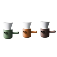 Ceramic Japanese Style Household Hand-Made Coffee Pot Drip Filter Ceramic Coffee Filter Cup Set Household Portable