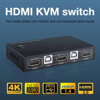 KVM HDMI Switch USB Switch Hub 4K HDMI Switcher Box 2 In 1 Switcher For Laptop HDTV Support For Windows For Linux For Chrome OS