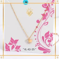 KALUNG EMAS RANTAI SET LIONTIN TERBARU MODEL KUPU-KUPU EMAS ASLI EMAS MUDA KADAR 8K (375) KALUNG WAN