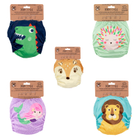 【Zoocchini】可重複使用布尿布+2片內墊 親子良品(獅子/刺蝟/美人魚/小鹿/恐龍)