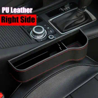 1Pair Leather Car Seat Slit Gap Storage Catcher Box Organizer Phone Cup Holder Cigarette Keys Drink Holder