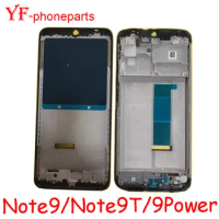 10Pcs Middle Frame For Redmi Note 9 4G / Note 9T / 9 Power Back Cover Battery Door Housing Bezel Repair Parts